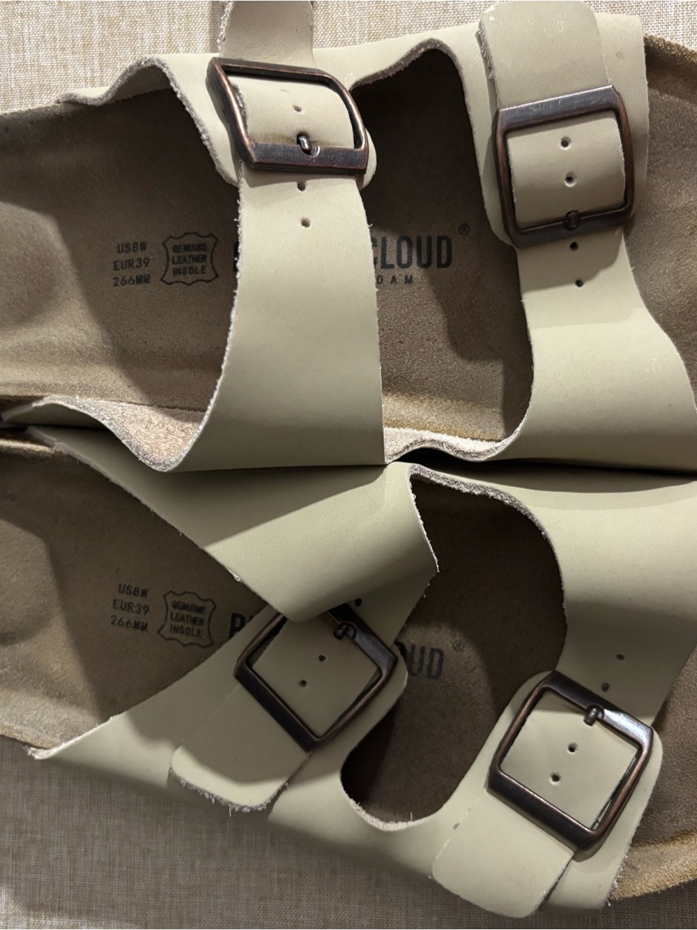 Project Cloud Women's Tan Double-Buckle Sandals - Picture 2 of 4